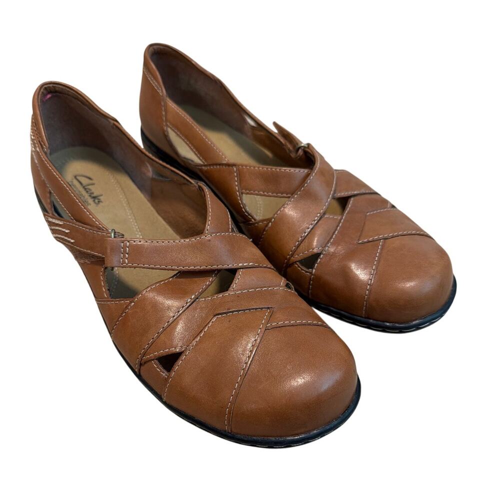 Clarks Bendable Ashland Spin Q Women's 10 Brown Mary Jane Shoe Leather